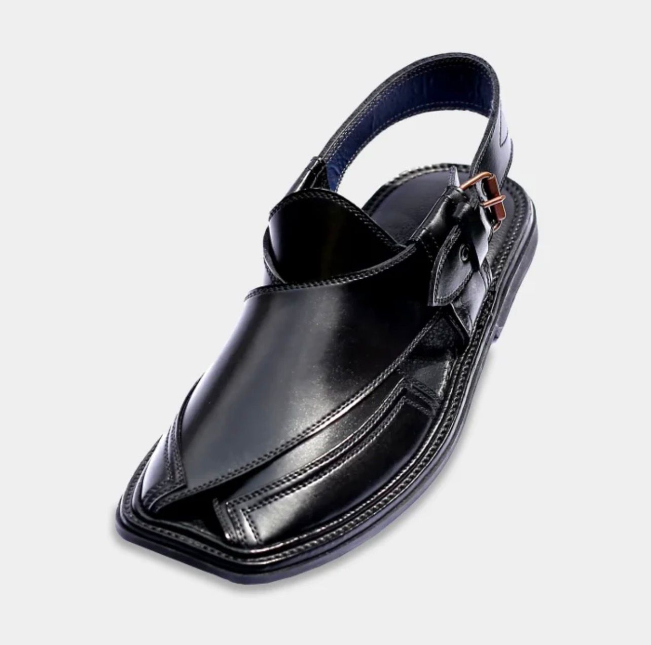 KhyberWalk Black Peshawari Chappal – Tradition Crafted for Modern Style