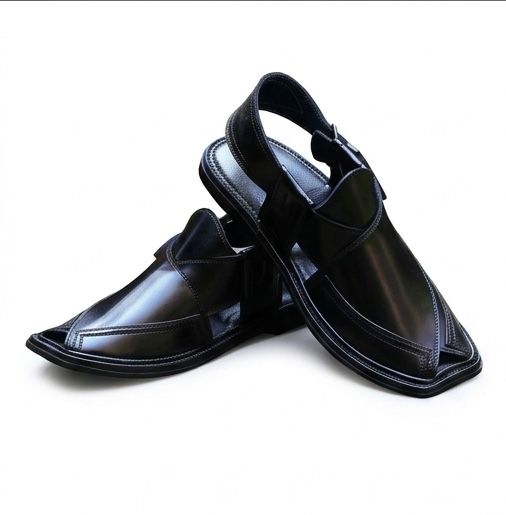KhyberWalk Black Peshawari Chappal – Tradition Crafted for Modern Style