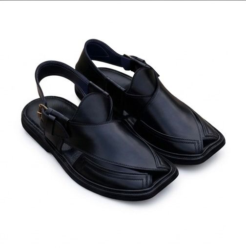 KhyberWalk Black Peshawari Chappal – Tradition Crafted for Modern Style