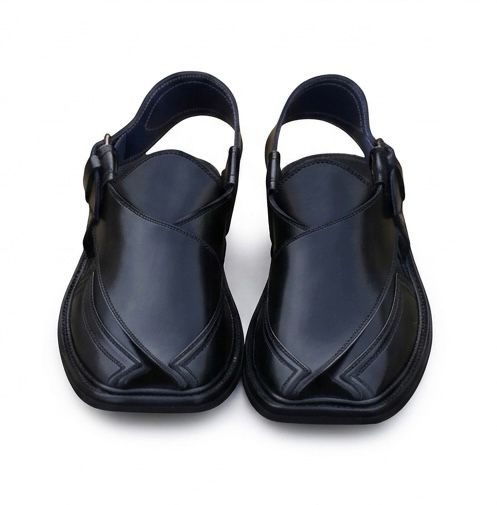 KhyberWalk Black Peshawari Chappal – Tradition Crafted for Modern Style